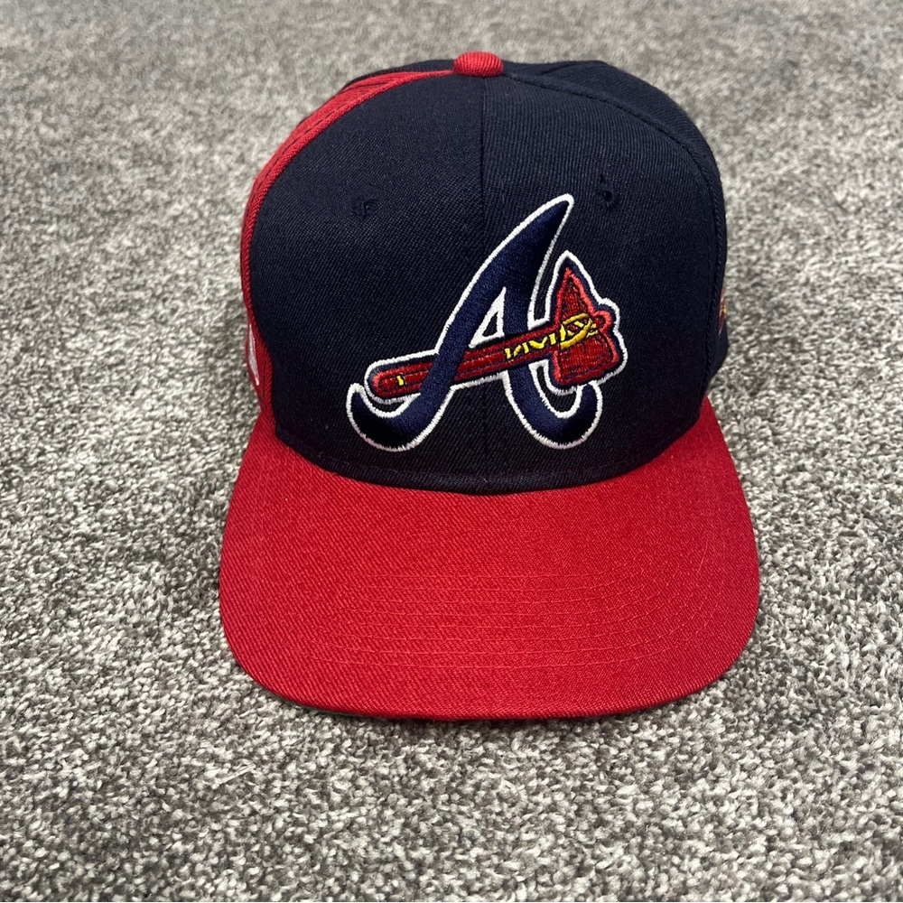 Vintage Atlanta Braves Sports Specialties Single Line Script Snapback Hat RARE
